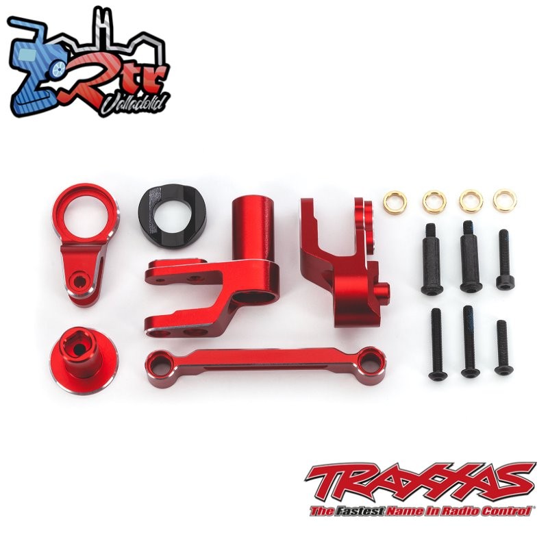 Conjunto de palanca de dirección acodada de aluminio Rojo Traxxas TRA10246-RED