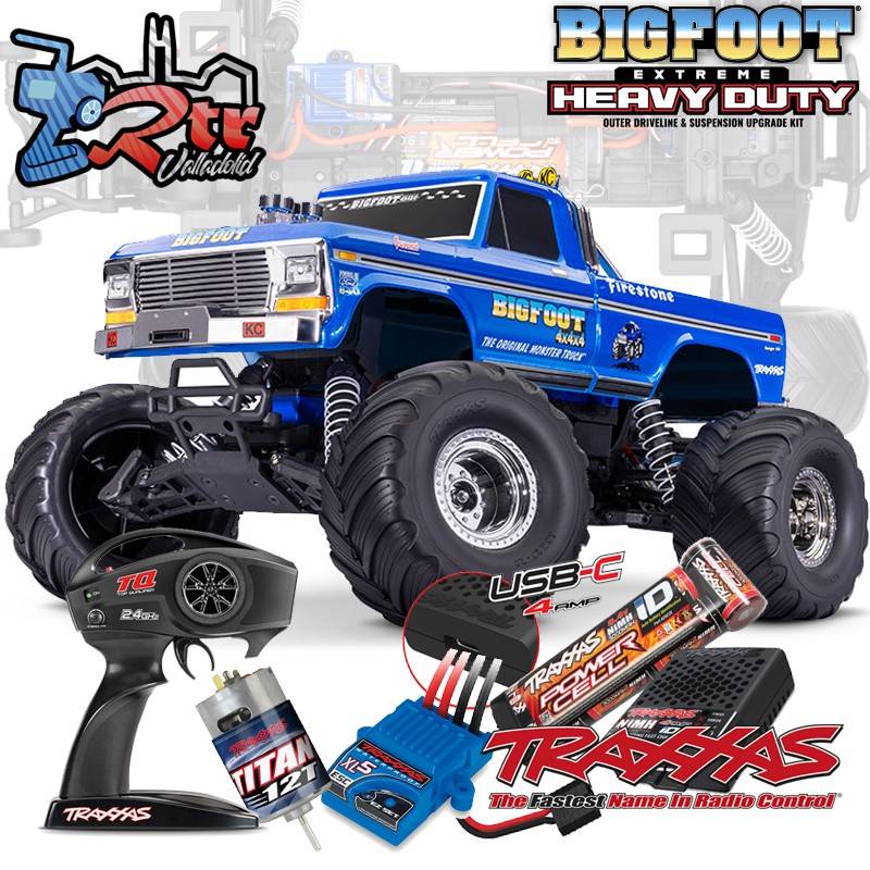 Traxxas Bigfoot No. 1 HD Monster Truck 2WD Escobillas (bat+carg) USB-C