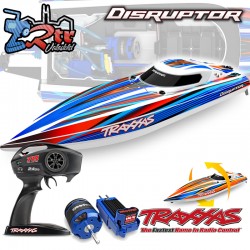 Lancha de carrera Traxxas Disruptor 4S Brushless TQ Azul Antivuelco TRA106064-4BLUE