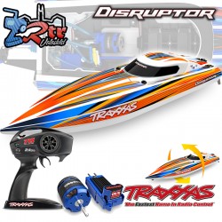 Lancha de carrera Traxxas Disruptor 4S Brushless TQ Naranja Antivuelco TRA106064-4ORNG