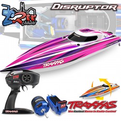 Lancha de carrera Traxxas Disruptor 4S Brushless TQ Rosa Antivuelco TRA106064-4PINK