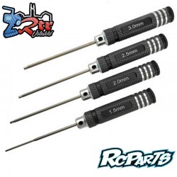 Set de 4 destornilladores allen de RC Parts de 1.5/2.0/2.5/3.0mm. RC11001