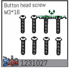 Tornillos de cabeza abotonada M3X16 Hexagonal 8 Unidades Absima 1231027