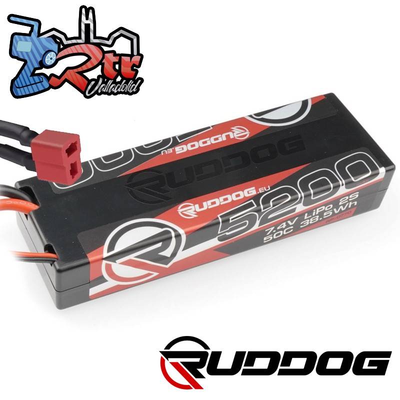 Lipo Ruddog 5200mAh 50C 7.4V Caja dura HardBox conector Tplug