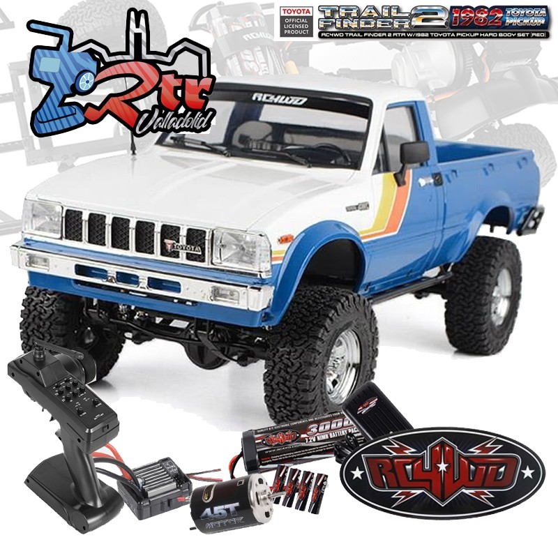 RC4WD Trail Finder 2 RTR 4WD 1/10 Juego de carrocería 1982 Toyota Pickup Azul