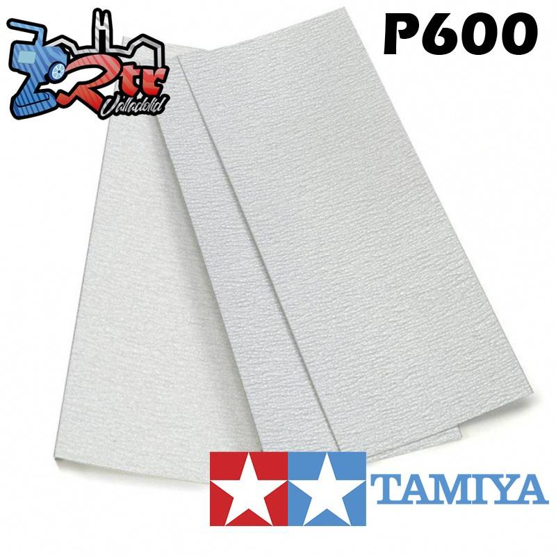 Papel de lija Tamiya grano P600 (3 hojas) 87055