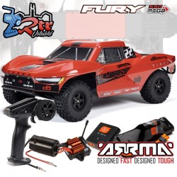 ARRMA Fury 1/10 Mega Escobillas 2Wd RTR Short Course Rojo Batería y cargador incluido