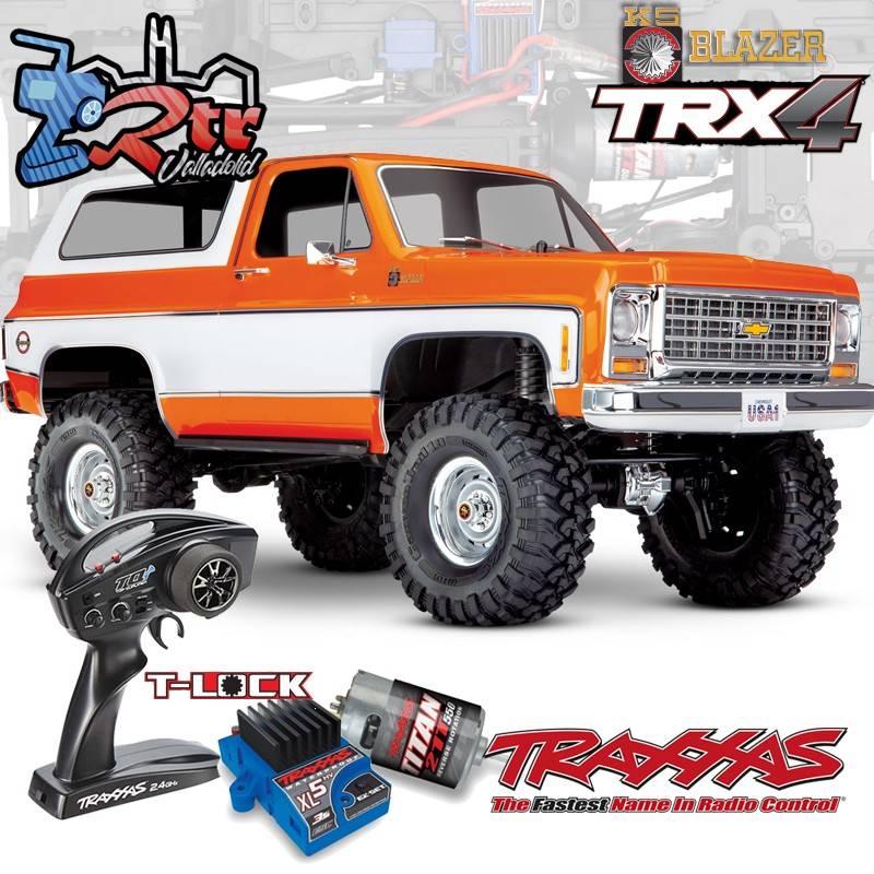 Traxxas TRX-4 4wd 1/10 Crawler Chevrolet Blazer 1979 Naranja con anclaje rápido