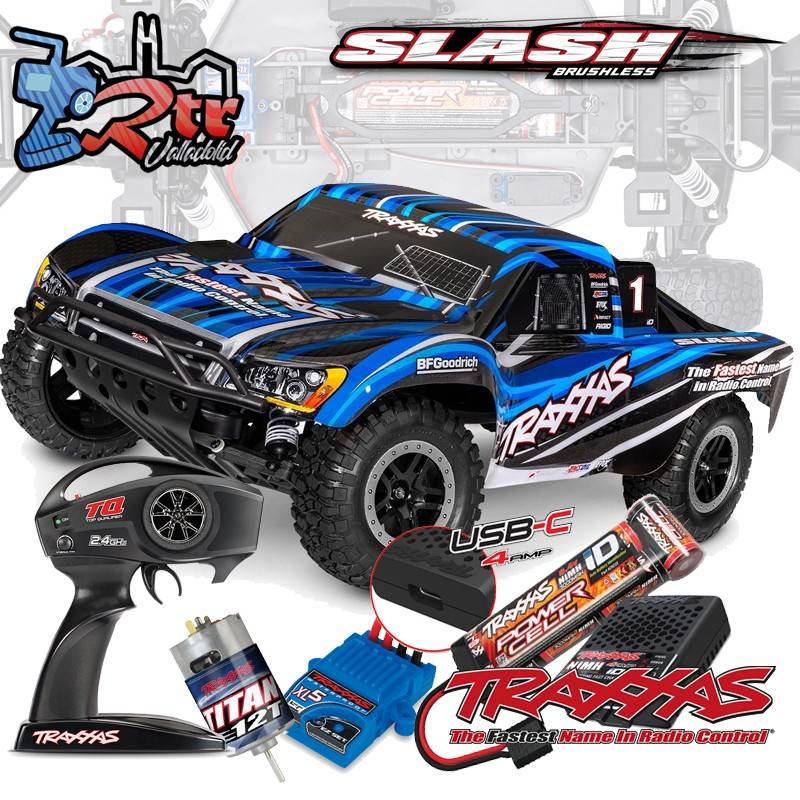 Traxxas Slash Short Course 2WD Escobillas Azul (bat+carg USB-C)