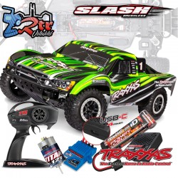 Traxxas Slash Short Course 2WD Escobillas Verde (bat+carg USB-C)