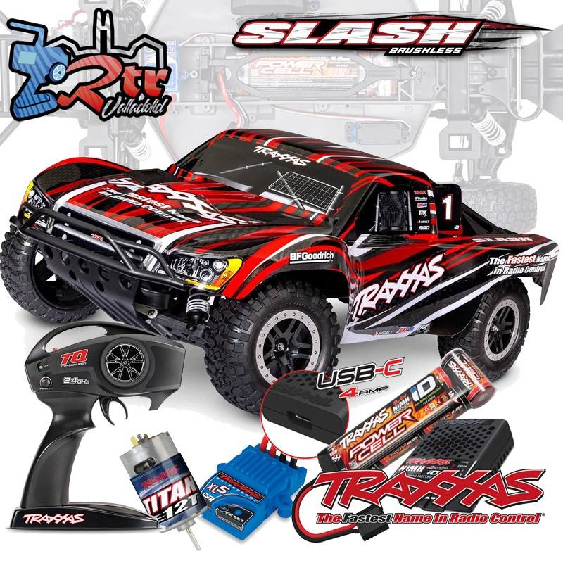 Traxxas Slash Short Course 2WD Escobillas Rojo (bat+carg USB-C)