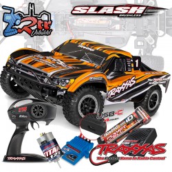 Traxxas Slash Short Course 2WD Escobillas Naranja (bat+carg USB-C)