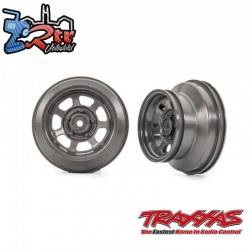 Llantas, Dirt oval, gris grafito, perfil doble 2,2” exteriores, 3,0” interiores Traxxas TRA10472