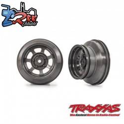 Llantas, Dirt oval, gris grafito, perfil doble 2,2” exteriores, 3,0” interiores Traxxas TRA10471