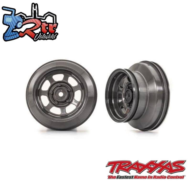 Llantas, Dirt oval, gris grafito, perfil doble 2,2” exteriores, 3,0” interiores Traxxas TRA10471