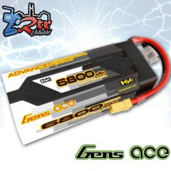 Gens Ace LiPo 6800mAh 22.8V 100C 6S1P IC5 Advanced Medidor de carga, Caja dura