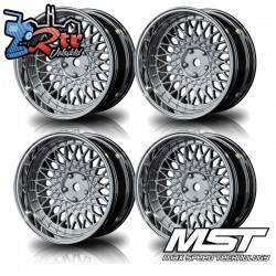 Llantas MST Plata, Plata mate GD-FS 501 Drift MST Outset Variable ( 4 Unidades)  MST102082FS