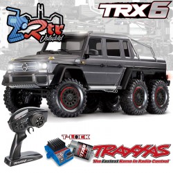 Traxxas TRX-6 6wd 1/10 Scale & Trail Crawler Mercedes G63 AMG Plata Sin clip