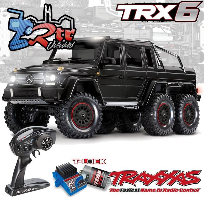 Traxxas TRX-6 6wd 1/10 Scale & Trail Crawler Mercedes G63 AMG Negro Sin clip