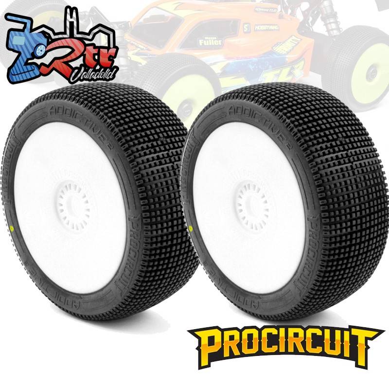 Ruedas Procircuit Addictive V2 Buggy C2 Suave en llanta blanca