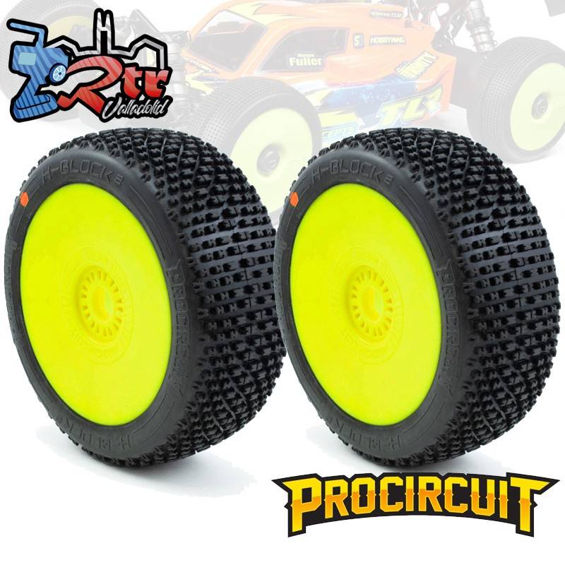 Ruedas Procircuit H-Block V2 Buggy C3 Media en llanta Amarilla