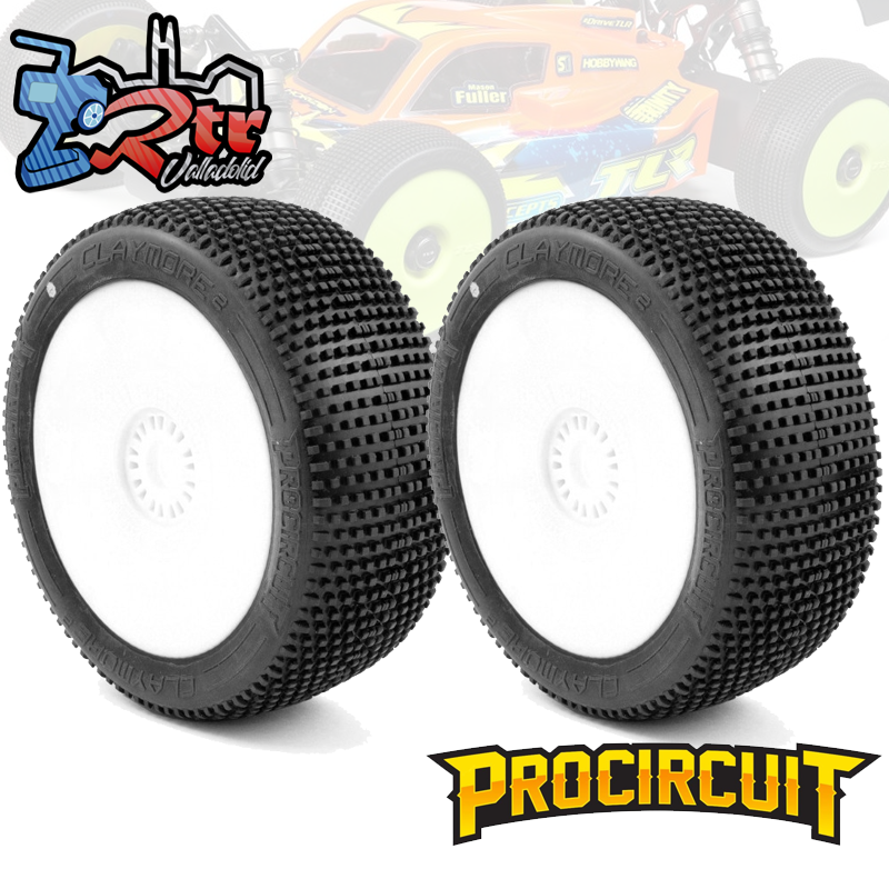 Ruedas Procircuit Claymore V2 Buggy C1 Super Suave en llanta Blanca