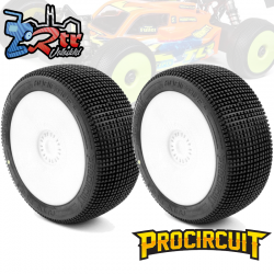 Ruedas Procircuit Addictive V2 Buggy C1 Super Suave en llanta Blanca