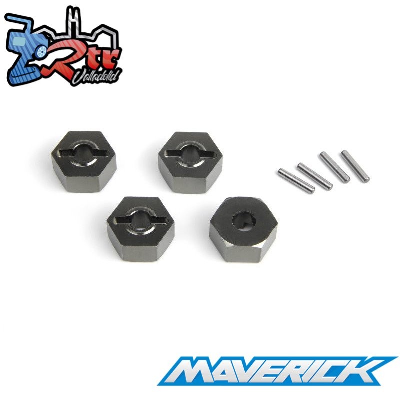 Juego de bujes hexagonales de aluminio de 14 mm Maverick (gris/4 piezas) MV150472