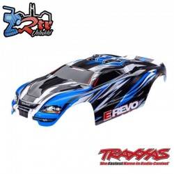 Carrocería Traxxas E-Revo 1/16 azul pintada, calcomanías aplicadas TRA7115-BLUE