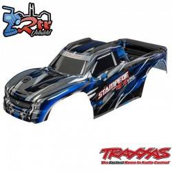 Carrocería, Stampede® pintada azul y pegatinas aplicadas 4X4 VXL para montaje sin clip Traxxas TRA9014-BLUE