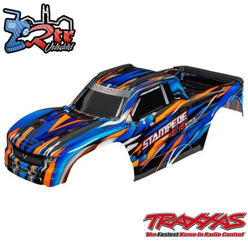 Carrocería, Stampede® pintada naranja y pegatinas aplicadas 4X4 VXL para montaje sin clip Traxxas TRX9014-ORNG