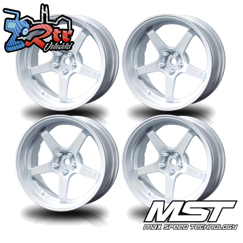 Llantas MST Blancas W-W GT Drift MST Outset Variable ( 4 Unidades)  MST102098W