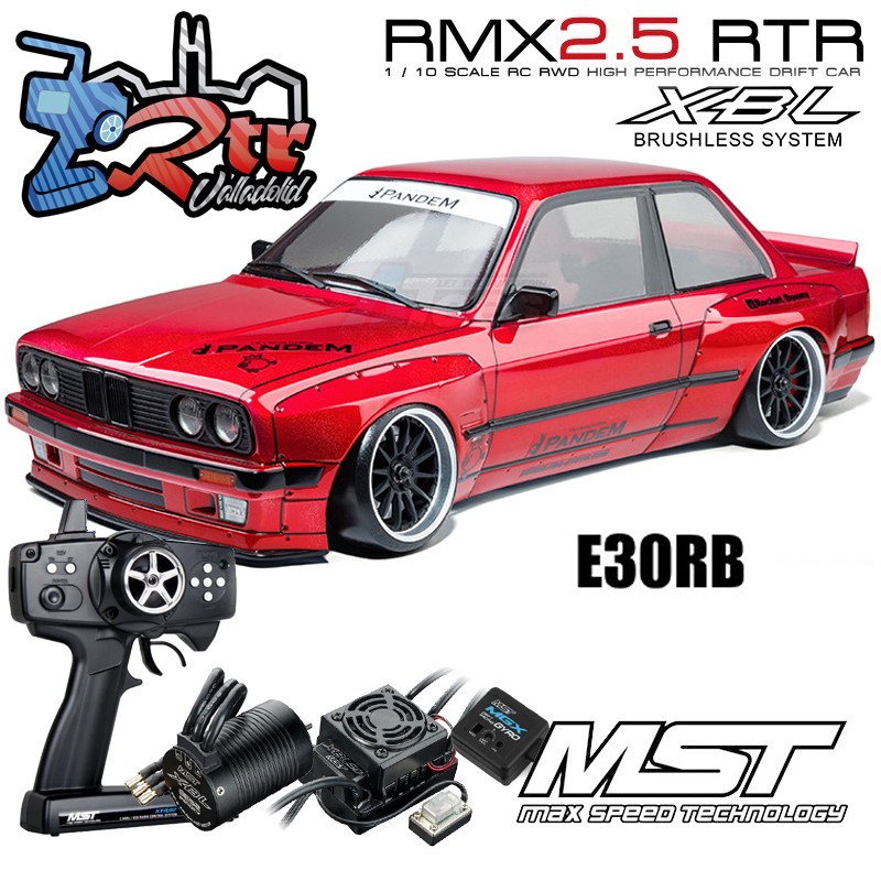 MST RMX 2.5 2WD 1/10 Drift Car RTR - Brushless 2.4G / Body E30RB (BMW M3) - Rojo