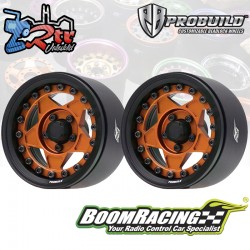 Llantas BoomRacing ProBuild™ 1.9 RTS Ajustable Offset Aluminio 2 Unidades Negro/Mate Naranja