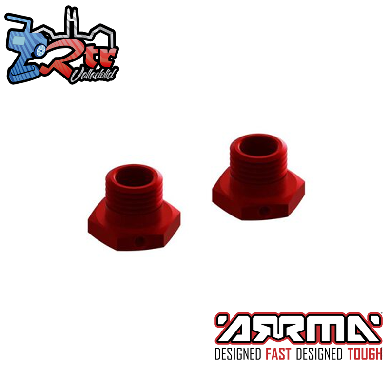 Rueda de aluminio hexagonal de 17 mm y 14,6 mm de grosor, color rojo Arrma ARA610037