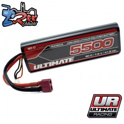 Bateria Grafeno 2S 7.6V 2500mAh 60C Ultimate Racing Conector t-Deam