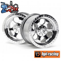 6 SPOKE WHEEL SHINY CHROME (83X56MM/2PCS)