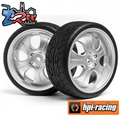 MOUNTED SUPER LOW TREAD TIRE (MATTE CHROME/4pcs)