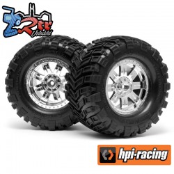 MOUNTED SUPER MUDDERS TIRE 165x88mm on RINGZ WHEEL SHINY CHR